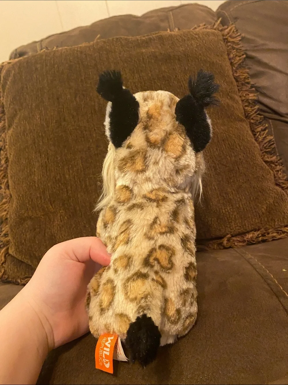 Spotted Wildcat Plush Stuffed Animal - Soft Brown/Cream Cuddly Toy